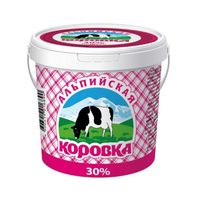 Сметана Альпийская Коровка 30% 5кг ведро молокосод продукт 