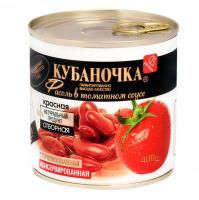 Фасоль Красная Кубаночка в томат соусе 400гр ж/б