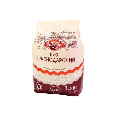 Рис Круглозерный Шлифов КРАСНОДАРСКИЙ Агромастер 1,5 кг