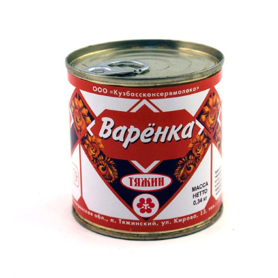 Молоко Сгущеное Вареное с сах ВАРЕНКА 8,5% ТЯЖИН 340гр ж/б СЗМЖ