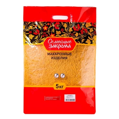 Макароны Семейные Закрома Вермишель 5 кг